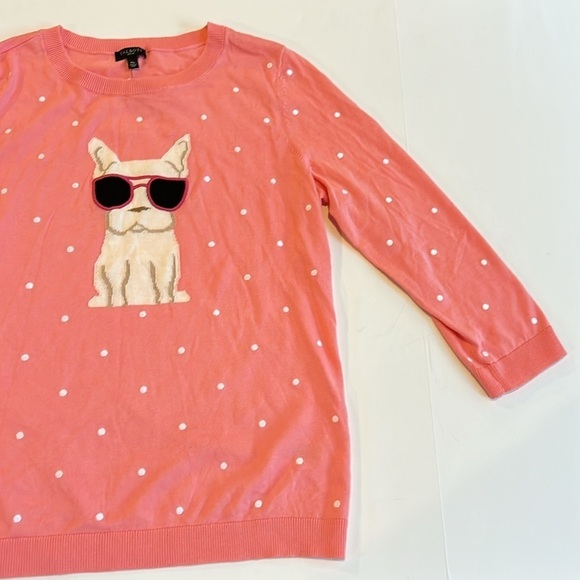 Talbots Puppy Dog Lightweight Pink Sweater NWT Size PM - Picture 4 of 8